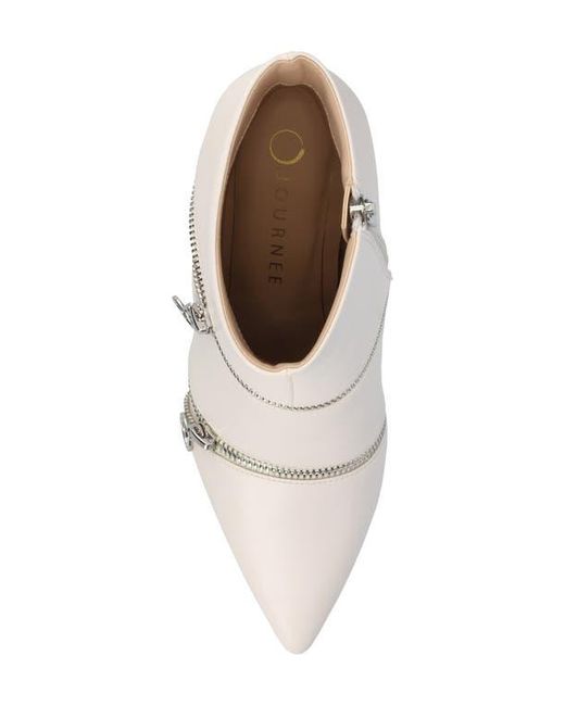 Journee Collection White Catoa Zip Boot