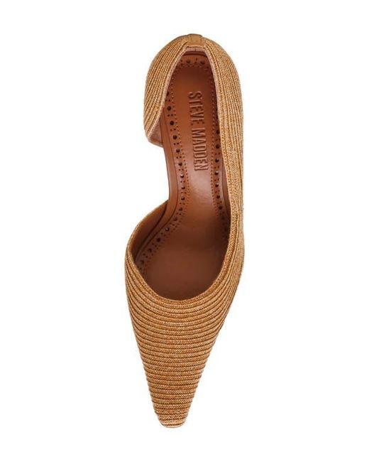Steve Madden Brown Elegant Raffia Half D'Orsay Pump