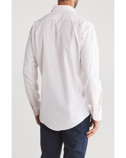 Nordstrom White Trim Fit Wheeler Stripe Dress Shirt for men