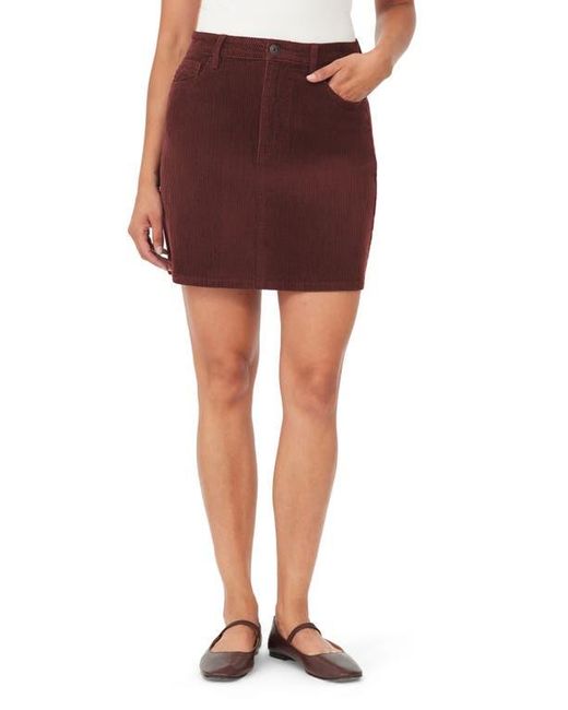 Kensie Red High Waist Corduroy A-Line Skirt