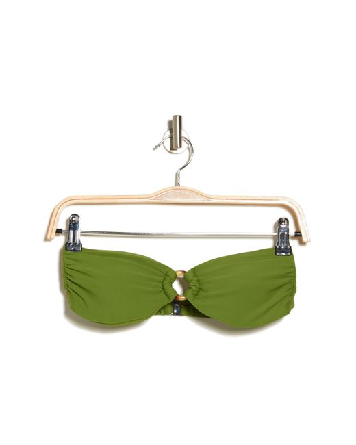 Veronica Beard Green Carper Bandeau Bikini Top