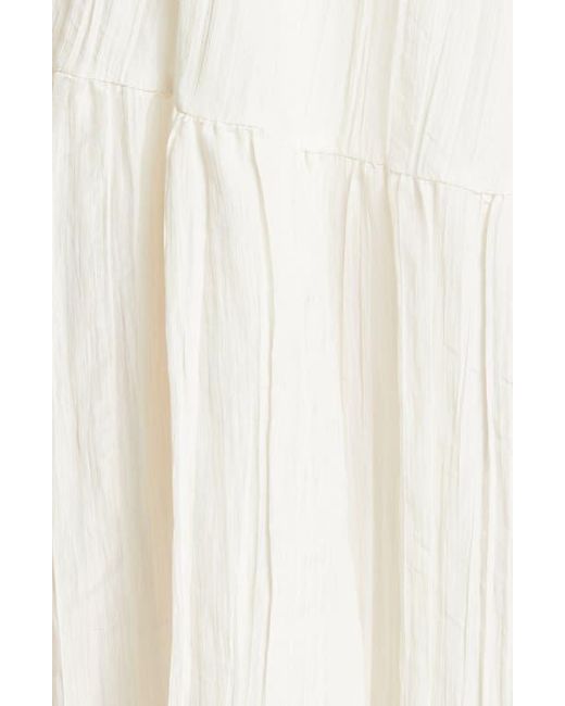 Rebecca Taylor White Asymmetric Tiered Maxi Dress