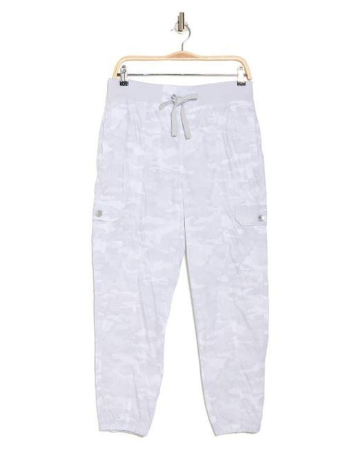 DKNY Blue Ribbed Drawstring Waist Cargo Joggers
