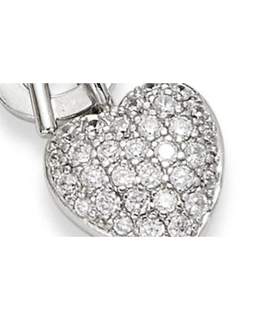 SAVVY CIE JEWELS Metallic Sterilng Pave Cz Heart Toggle Bracelet