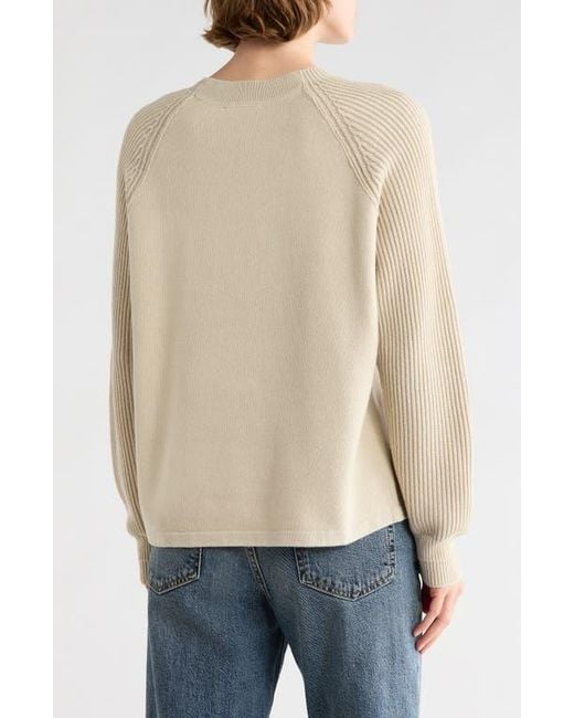Vince Natural Ribbed Cotton Pullover