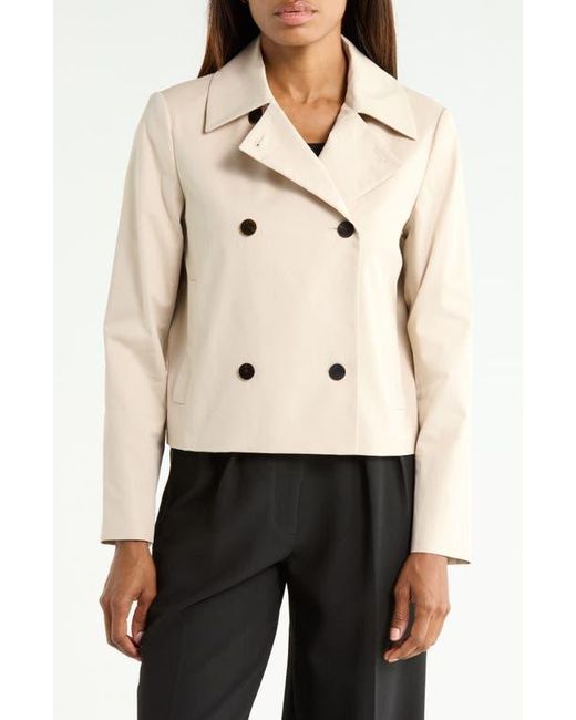 Theory Natural Double Breasted Spread Collar Jacket