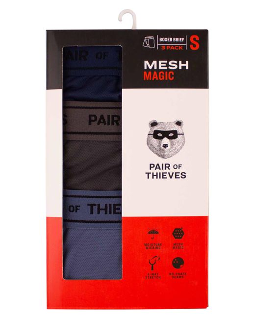 Pair of Thieves Red 3-pack Micro Mesh Boxer Briefs for men