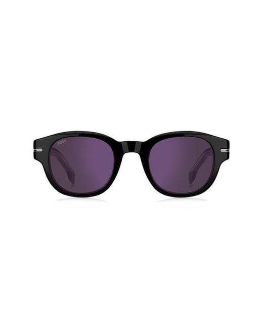 Boss Purple 48Mm Gradient Small Rectangular Sunglasses for men