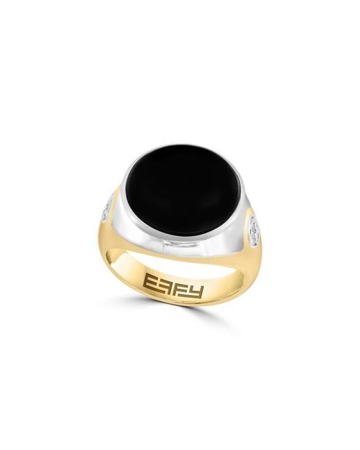 Effy Metallic Round Onyx Ring for men