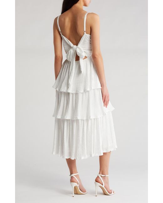 Lulus White Enchanting Aura Textured Tiered Dress