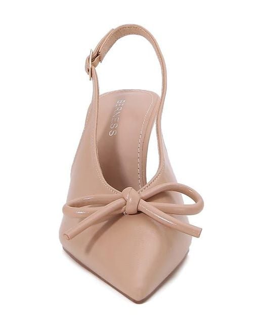 BERNESS Pink Edda Pointed Toe Slingback Pump