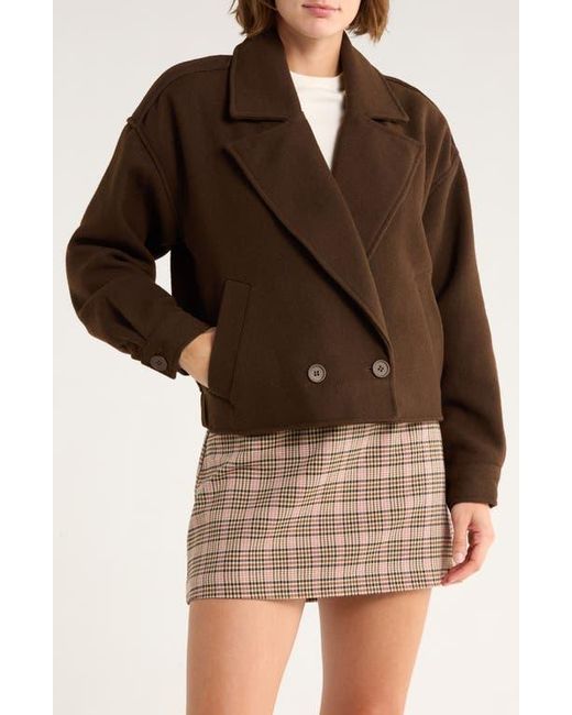 Steve Madden Brown Double Breasted Crop Jacket