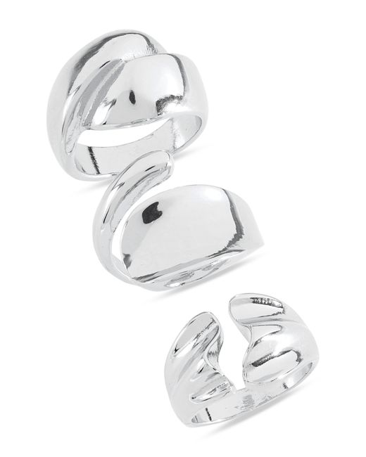 Nordstrom White Set Of 3 Molten Rings