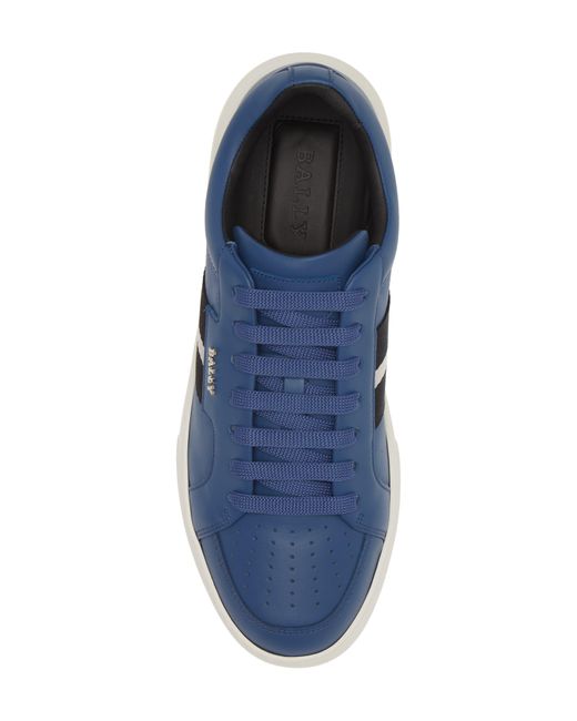 Bally Blue Moony Lizard Embossed Leather Sneaker for men