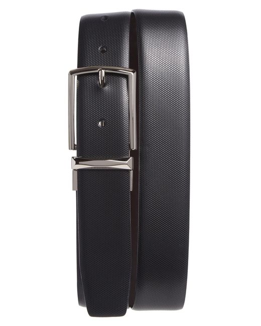 Original Penguin Black Embossed Leather Belt for men