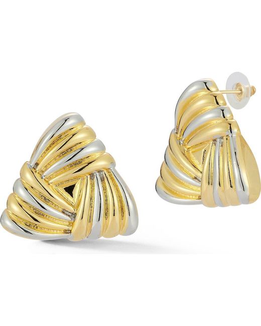 Glaze Jewelry Metallic Two Tone Statement Stud Earrings