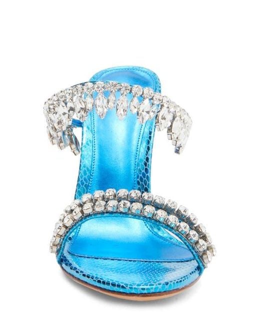 Alexandre Birman Blue Crystal Fringe Sandal