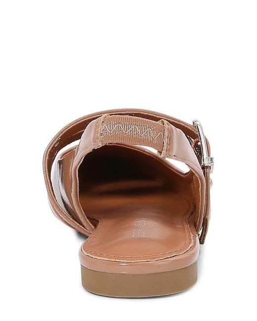 BERNESS Brown Fabiola Double Buckle Pointed Toe Slingback Flat