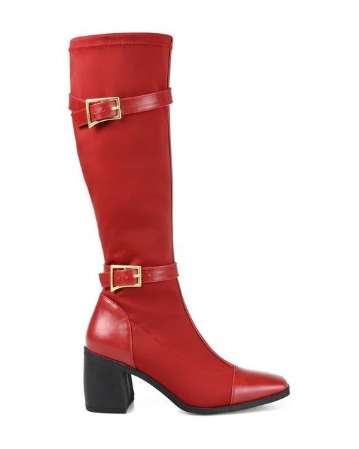 Journee Collection Red Gaibree Buckle Boot