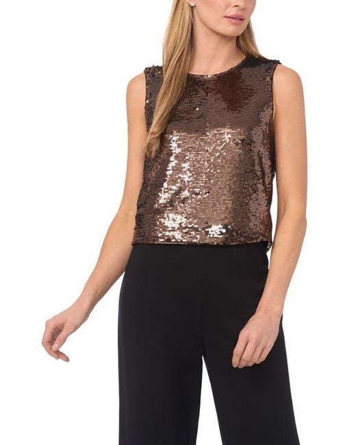 Halogen® Black Sequin Shell Top
