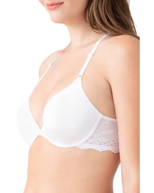 B.tempt'd White Front Close Underwire Racerback Bra