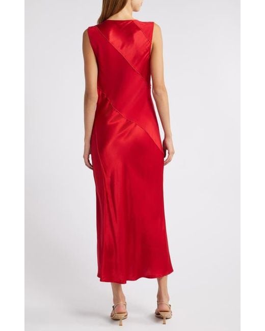 Rails Red Sanya Paneled Satin Midi Dress