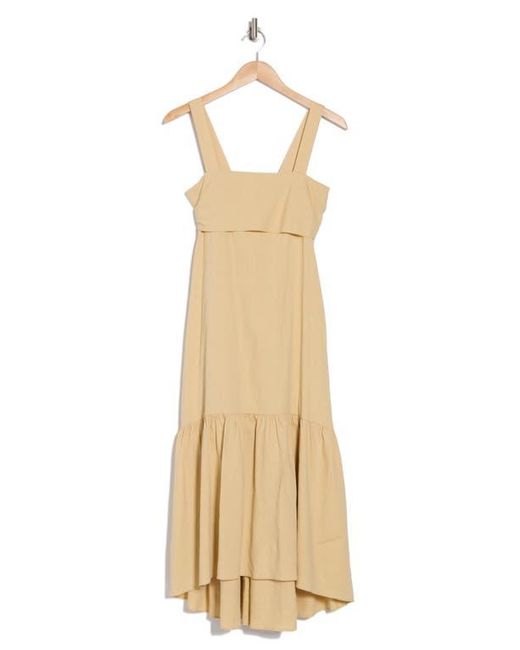 Theory Natural Linen Blend Midi Dress