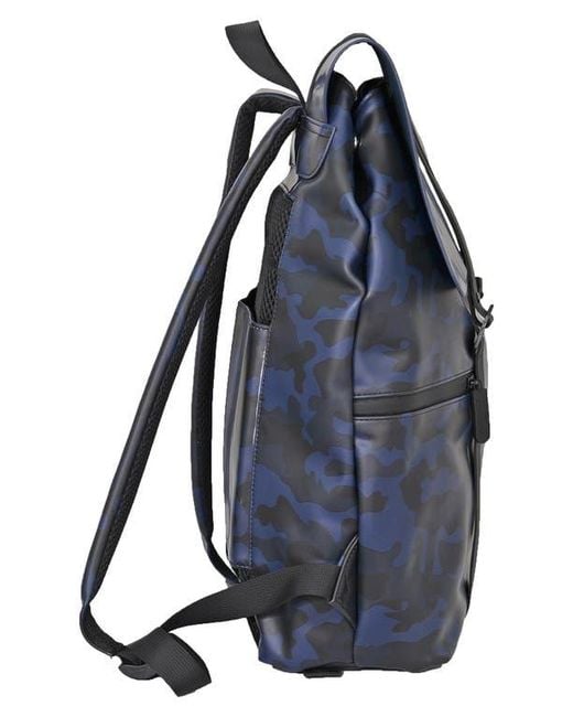 Duchamp Blue Foldover Rubberized Backpack for men