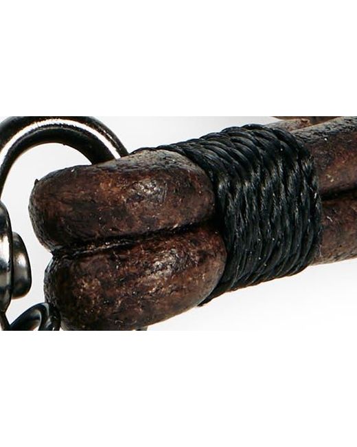 Caputo & Co. Black Craftman Leather Bracelet for men