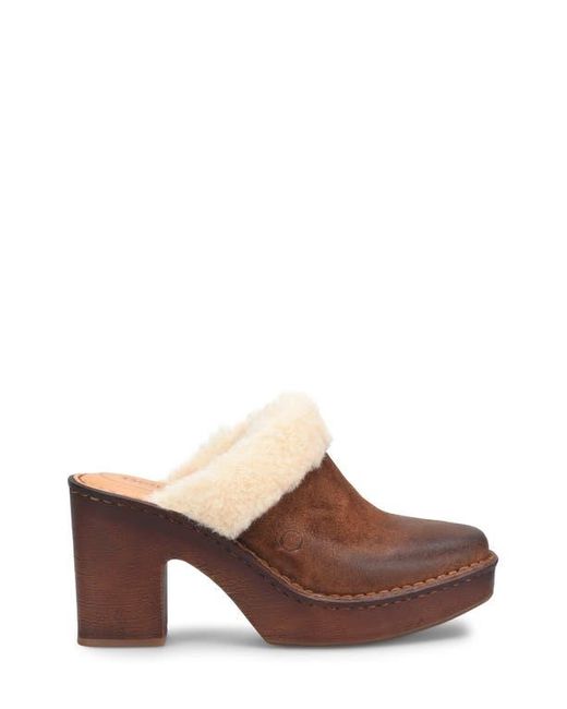 Børn Brown Hope Genuine Shearling Trim Clog