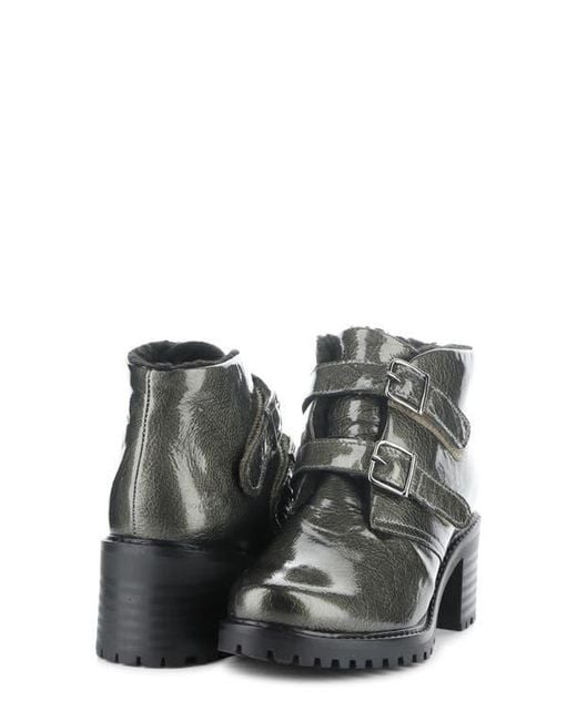 Bos. & Co. Gray Woolly Lined Leather Ankle Booties