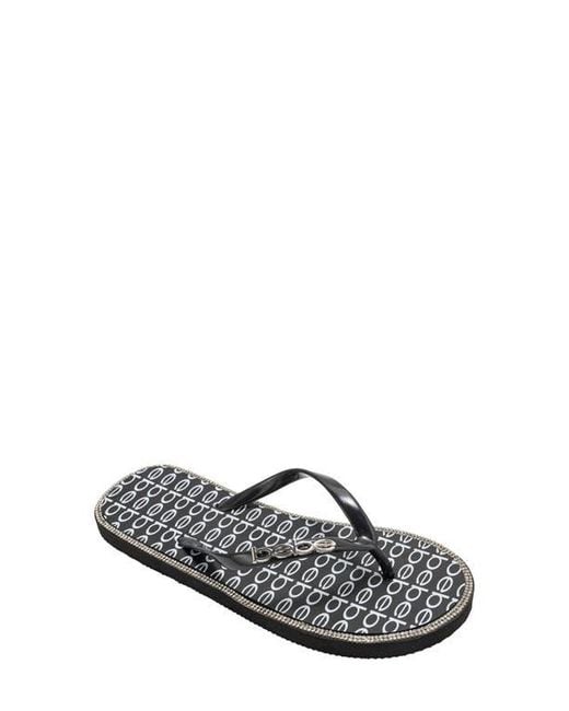 Bebe Gray Logo Print Flip Flop