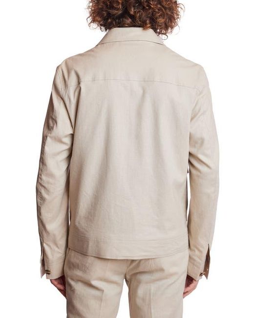 Paisley & Gray Natural Milo Slim Fit Linen Blend Bomber Jacket for men