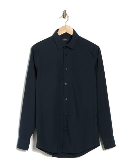 Roberto Cavalli Blue Slim Fit Stretch Cotton Dress Shirt for men