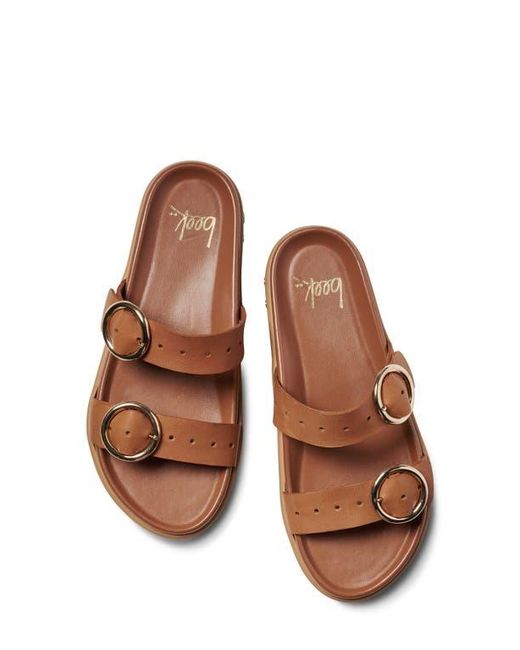 Beek Brown Warbler Platform Slide Sandal