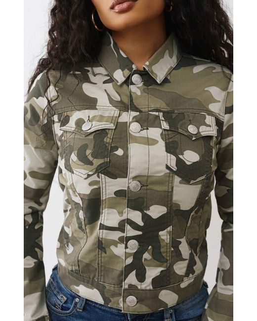 True Religion Gray Camo Shirt Jacket