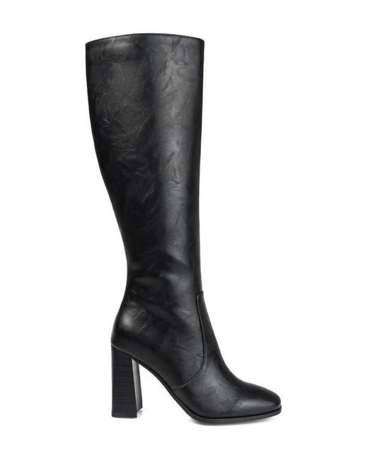 Journee Collection Black Karima Vegan Leather Tall Boot