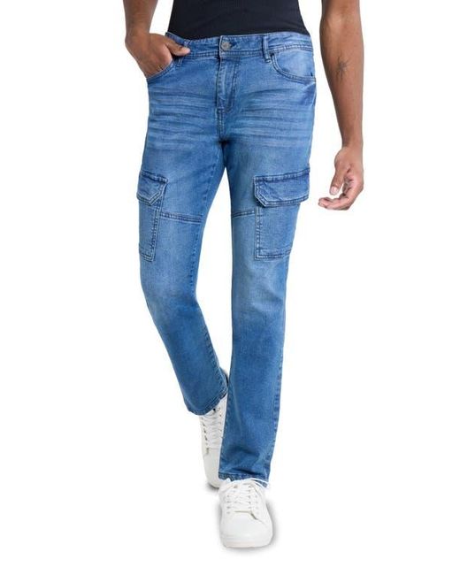 Xray Jeans Blue Slim Fit Cargo Jeans for men