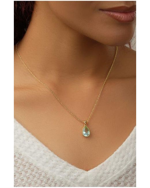 Sterling Forever Metallic Ciana Cubic Zirconia Teardrop Pendant Necklace