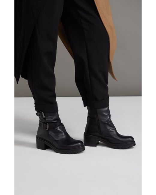 Vintage Foundry Black Margot Double Buckle Leather Boot