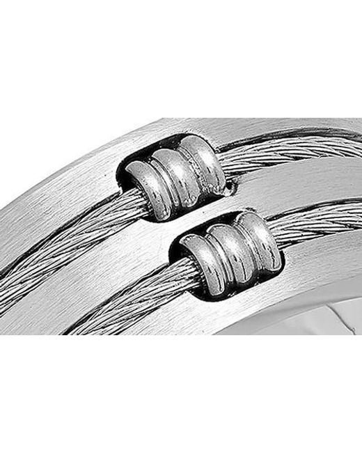 Steeltime Metallic Wire Inlay Ring for men