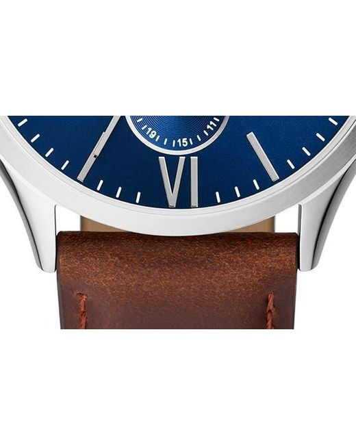 Fossil Blue Fenmore Three-hand Quartz Leather Strap Watch for men