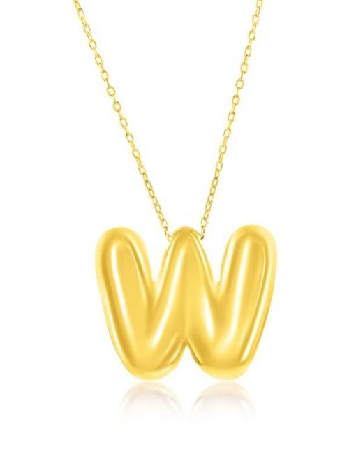Simona Yellow Bubble Initial Pendant Necklace