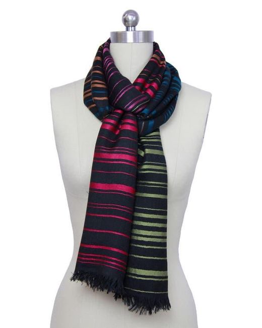 Saachi Red Stripe Wool Scarf