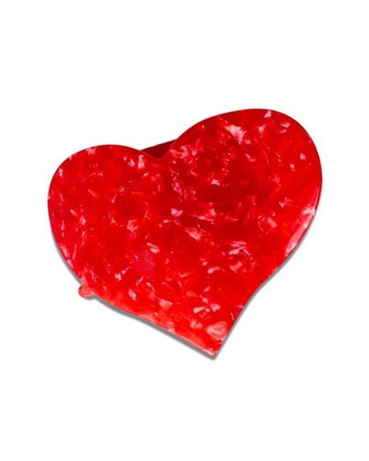 Solar Eclipse Red Heart Lay Down Claw Clip