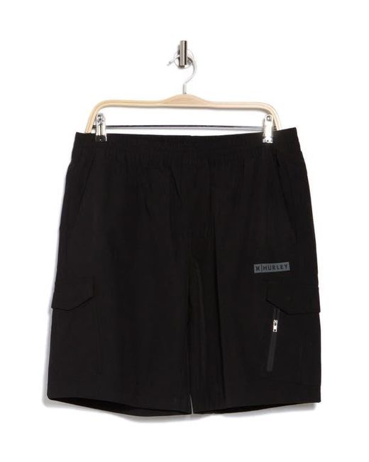 Hurley Black Command Cargo Shorts for men