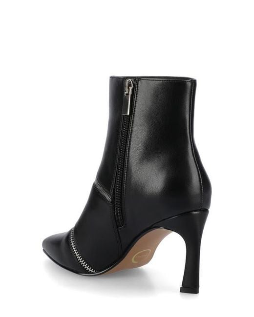 Journee Collection Black Catoa Zip Boot