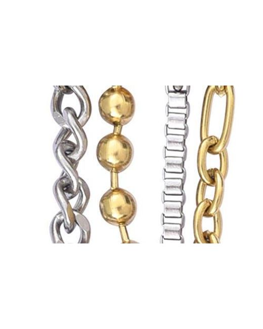 The Posh Tech Metallic Leo Mixed Chain Stainless Steel Apple Watch Bracelet Watchband