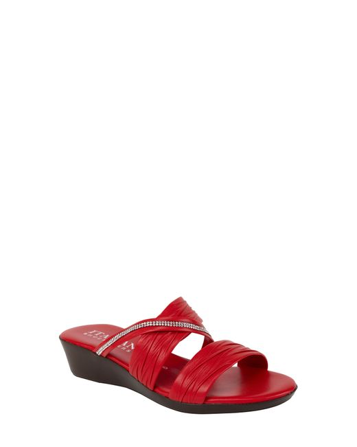 Italian Shoemakers Red Hollis Wedge Slide Sandal