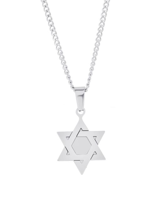 Black Jack Jewelry White Star Of David Pendant Necklace for men